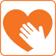 logo d'un coeur avec une main